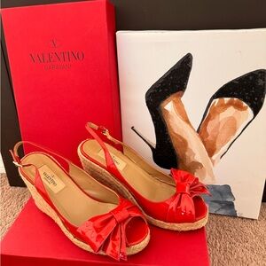 Valentino Garavani Red Wedge Sandals